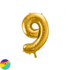 Folija balon - Številka 9 Zlate barve Folija balon - Številka 9 Zlate barve
